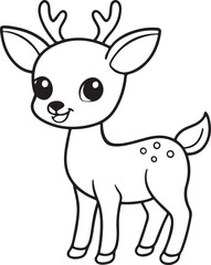 Fototapeta premium Baby deer cartoon and silhouette vector illustration