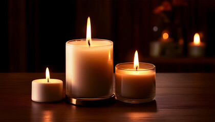 warm candlelight in dark ambiance