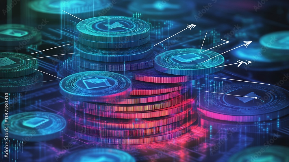 Poster highresolution depiction of private equity featuring interconnected layers symbolic arrows funding a