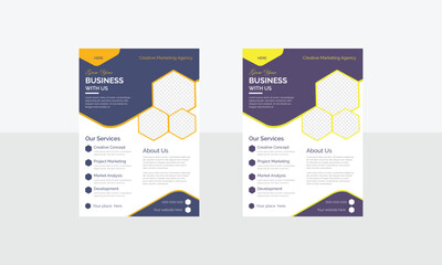 Simple Minimalistic Creative Unique Business  Flyer Template Design