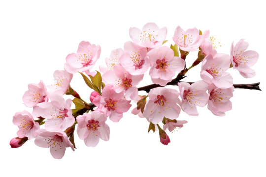 Cherry blossom branch with delicate pink flowers showcasing spring beauty and nature's elegance in a calm setting - Powered by Adobe
