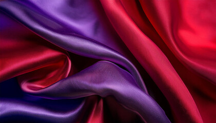 vibrant red and purple silk fabric ripples