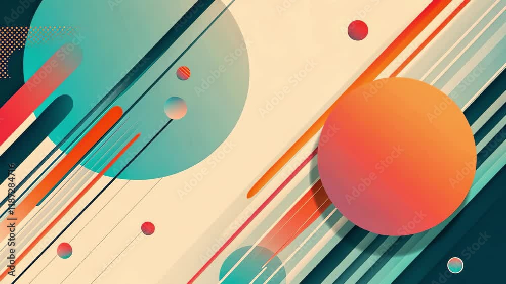 Poster Exploring vibrant abstract shapes and colors in a dynamic composition full of energy and movement