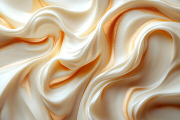 Whipped cream, texture of swirls of buttercream. Close up.