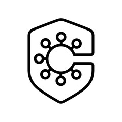 Bacteria protection icon flat editable icon mark