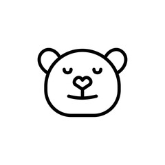 Bear icon flat editable icon mark