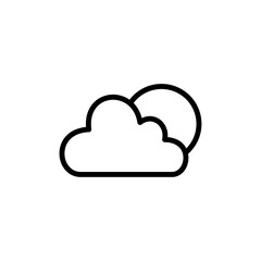 Cloud sun icon flat editable icon mark