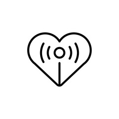 Heart radio icon flat editable icon mark