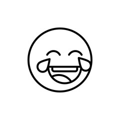 Laughing icon flat editable icon mark