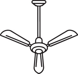 Silhouette of electric fan vector