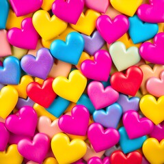 Fototapeta premium Infinite colorful hearts background