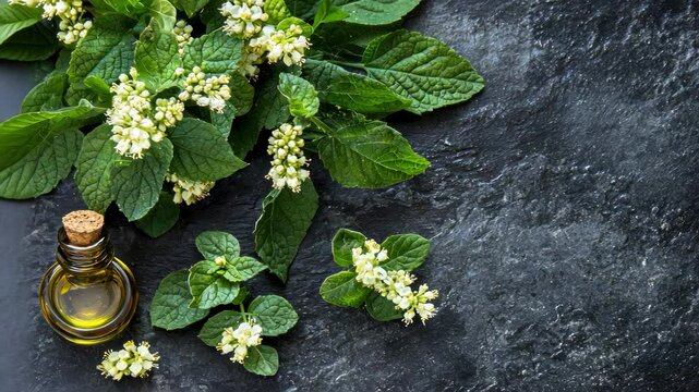 patchouli essential oil. Selective focus
