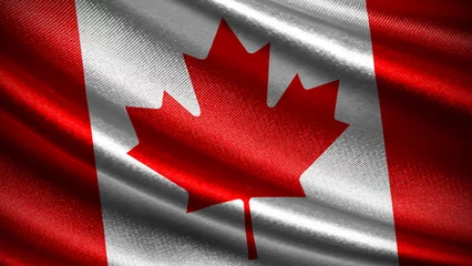 Wall murals Canada flag with realistic silky wave texture