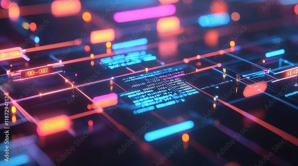 Poster abstract data connections and network visualizations in technology