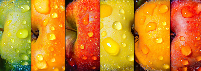 Yellow Apples Through Abstract Colorful Patterns
