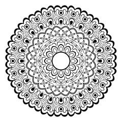 Black & white mandaladesign template