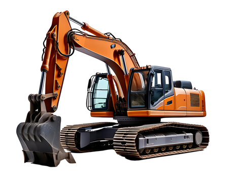 excavator isolated on transparent background