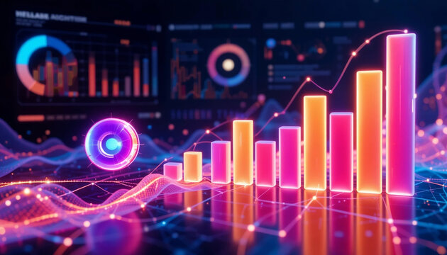 Futuristic Data Visualization: 3D Graphs, Abstract Analytics, and Modern Tech Designs for Graphics Resources