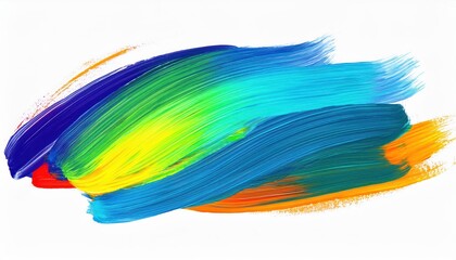 Obraz premium Vibrant and Expressive Abstract Artwork featuring Acrylic Watercolor Brush Strokes on a White Background, Perfect for Branding and Promotional Materials.