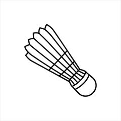 Classic Badminton Shuttlecock Line Style Vector Illustration