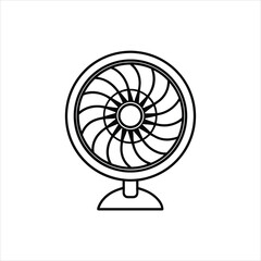 Clean Electric Fan Vector Art for Home Appliance Graphics
