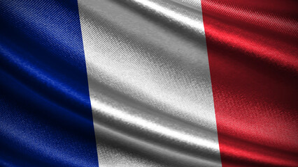 France flag with realistic silky wave texture