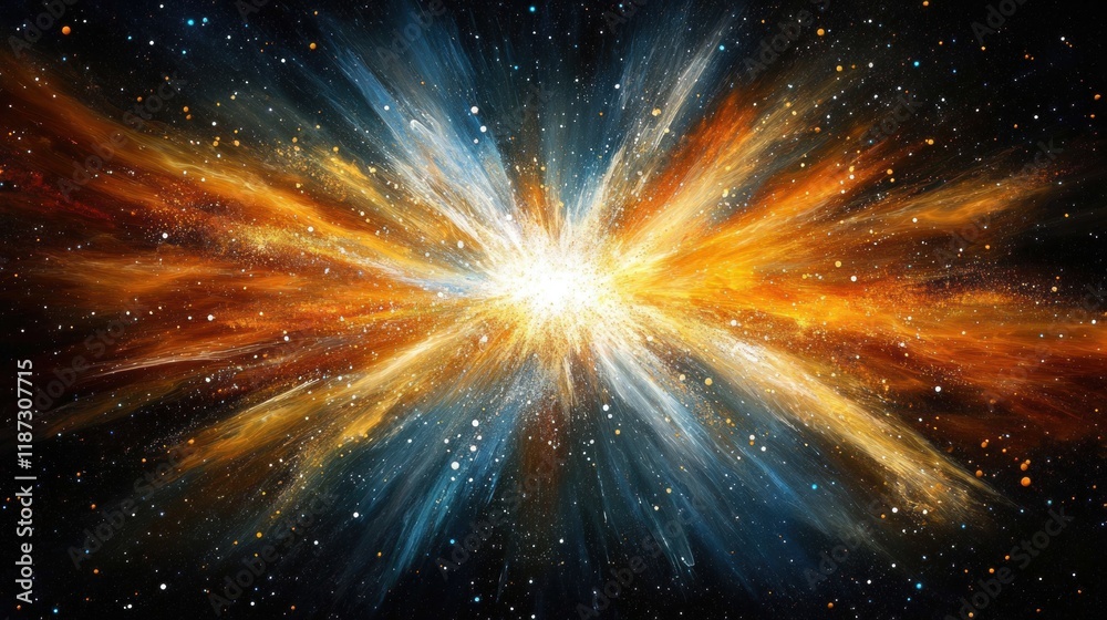 Wall mural colorful abstract galaxy explosion in deep space background
