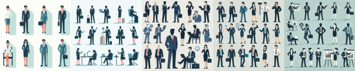 Vector collection of organizational or company leaders in flat design style