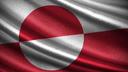 Greenland flag with realistic silky wave texture © Cetin