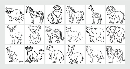 Obraz premium Mammal Wildlife Icon Set.