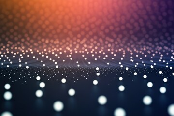 Fototapeta premium Floating white dots create a mesmerizing effect against a dark background at twilight