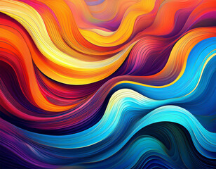 vibrant flowing waves of color