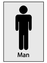 person and toilet sign