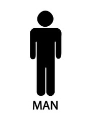 person and toilet sign