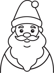 Santa claus cartoon for christmas and line art vector illustration