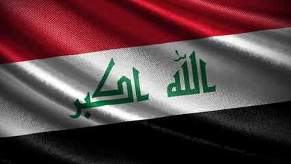 Iraq flag with realistic silky wave texture © Cetin