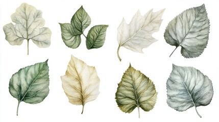 Obraz premium Watercolor Autumn Leaves - Delicate Botanical Illustration