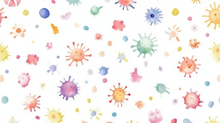 Colorful Watercolor Splatter Pattern Design