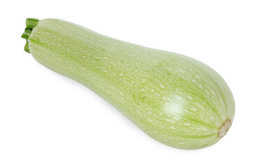 One fresh ripe zucchini isolated on white