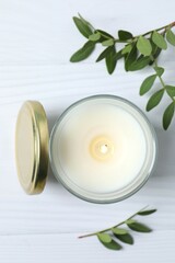Aromatic candle on white background 