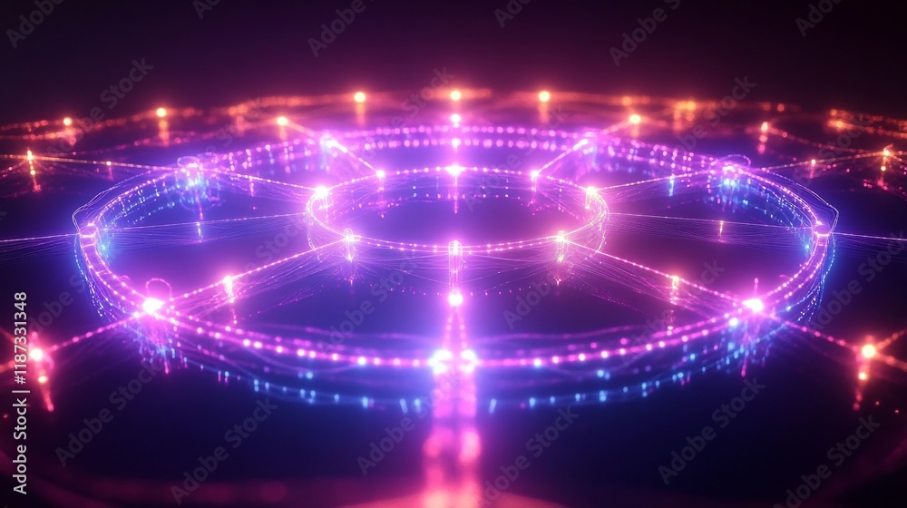 Aufkleber crosssell opportunities visualized radiant product links forming glowing circular network