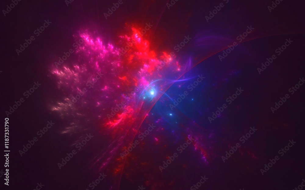 Wall mural 3d rendering abstract fractal light background
