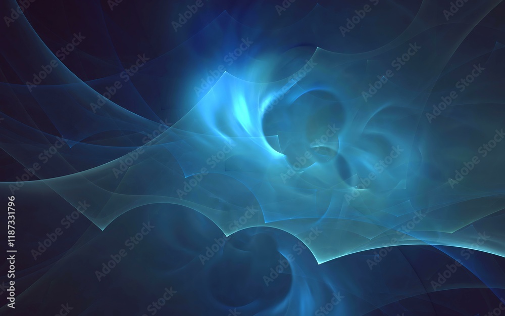 Wall mural 3d rendering abstract fractal light background