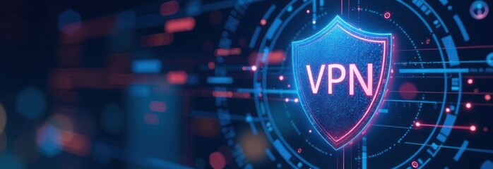 Obraz premium Vpn shield protecting data in cyberspace ensuring online privacy and security