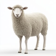 Fototapeta premium 3D Sheep Isolated and White Background