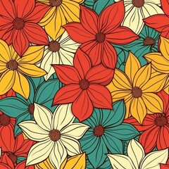 Elegant vintage floral pattern  a seamless design featuring timeless decorative flowers
