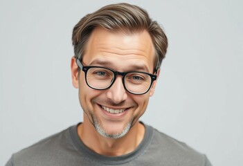 Fototapeta premium Male portrait with glasses and slight gaze