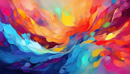 Vibrant Multicolor Abstract Masterpiece A Digital Illustration of an Artistic Exploration in Shades and Hues
