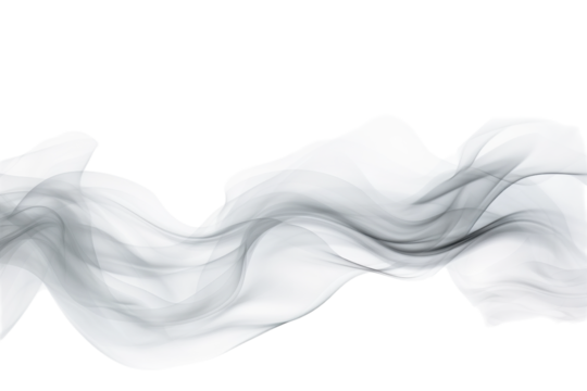 Soft waves of gray smoke drift gracefully across a light background, creating an ethereal atmosphere perfect for design