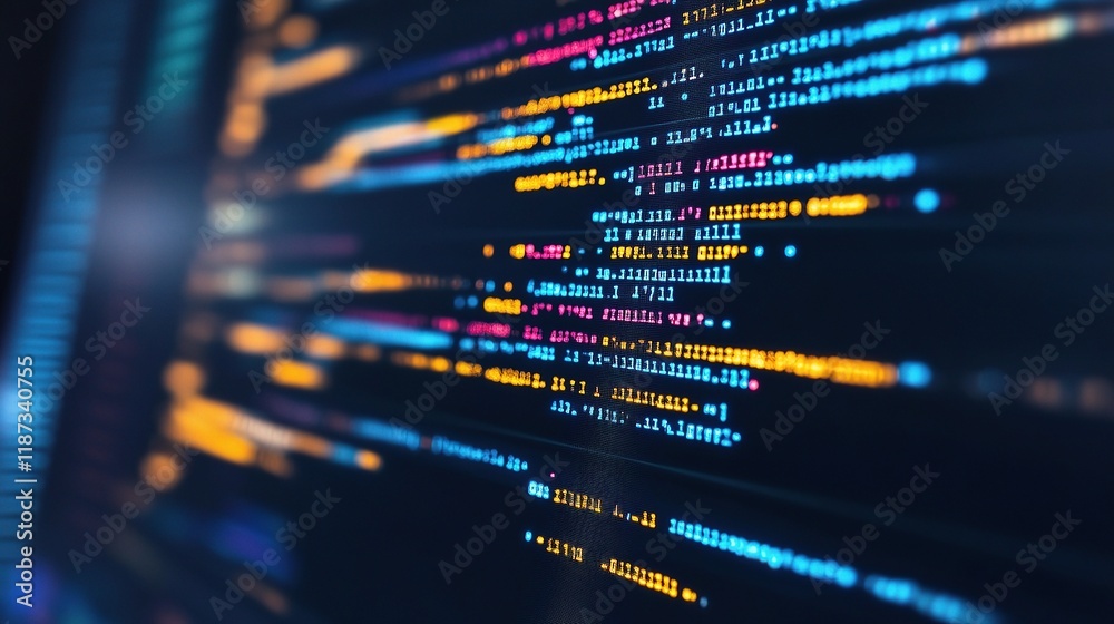 Poster animated computer code background for dynamic video projects